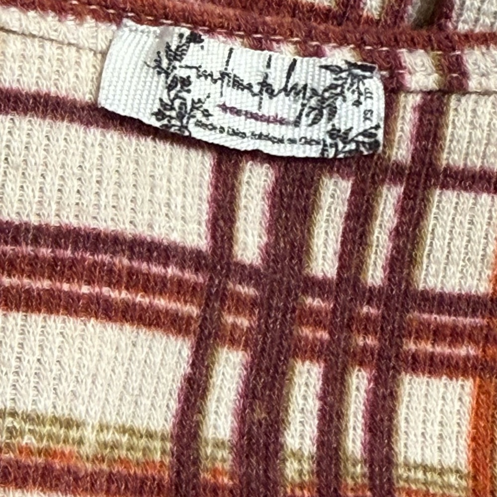 Free People Checkered V-Neck Onesie Lightweight Pajamas - Picture 7 of 12